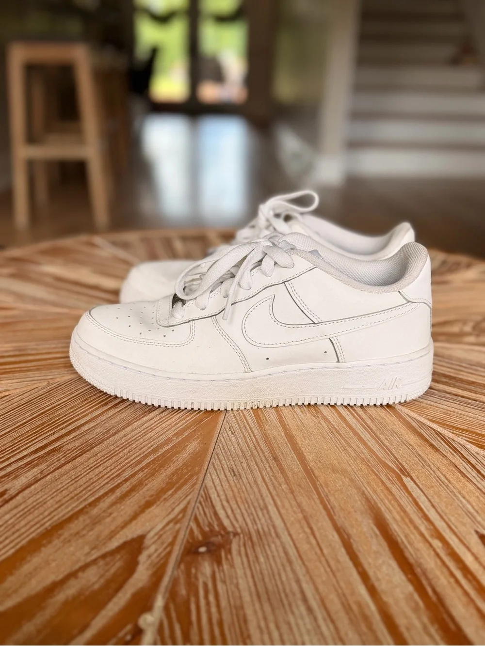 Nike Kids White Air Force 1 Low-Top Sneakers